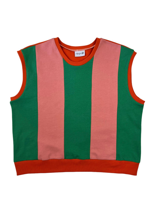 Green, Pink and Orange Colorblock Tank Top