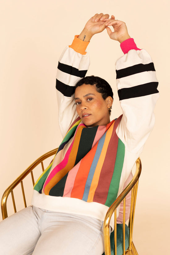 Pull Colorblock Multicolore N&B