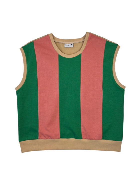 Green and Pink Colorblock Tank Top