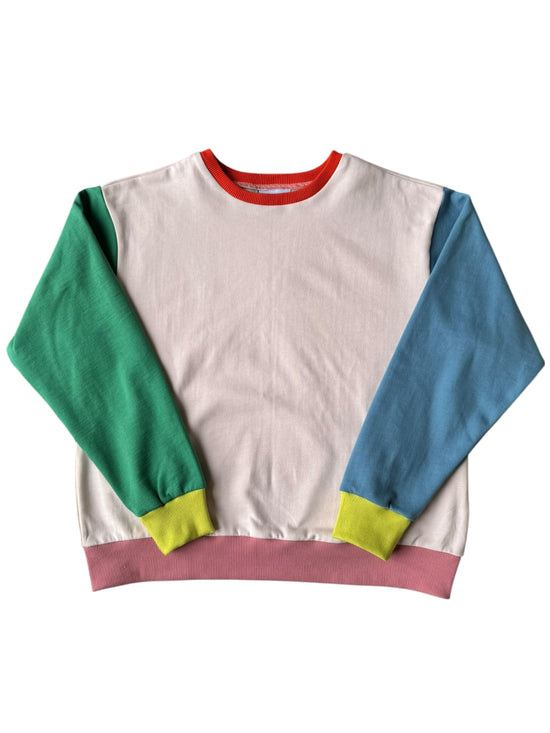 Crewneck Colorblock Crème (taille et coupe personnalisable)