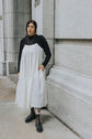 Upcycling dress in cotton and lace