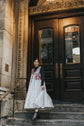 Upcycling dress in cotton and lace