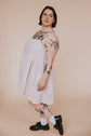 Robe babydoll en coton vichy pêche