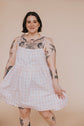 Robe babydoll en coton vichy pêche