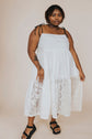Upcycling dress in cotton and lace