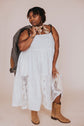 Upcycling dress in cotton and lace