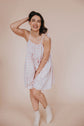 Robe babydoll en coton vichy pêche