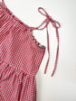 Robe midi à bretelles vichy rouge