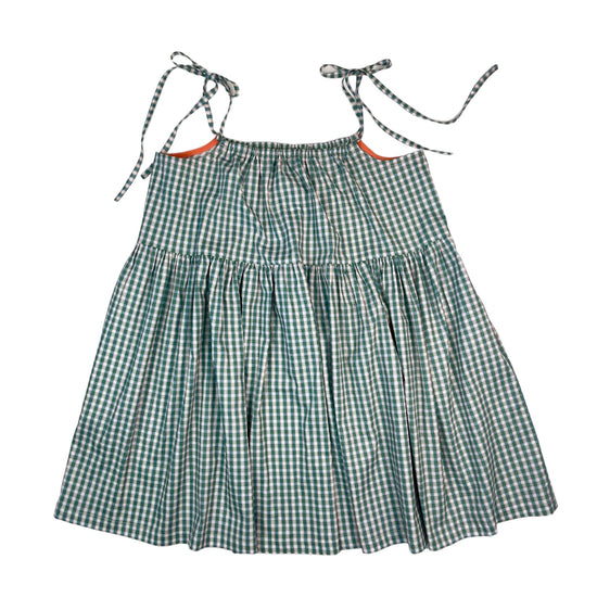 Robe babydoll à bretelles carreauté