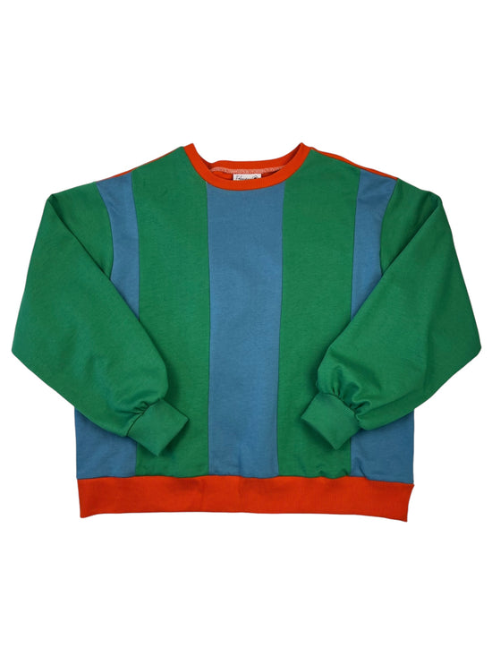 Pull Colorblock Vert et Bleu