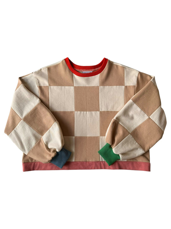 Pull Colorblock Damier Multicolore