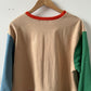 Pull Colorblock Beige et Multicolore