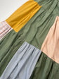 Robe à bretelles en lin sauge & Colorblock