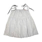 Embroidered cotton babydoll dress with straps