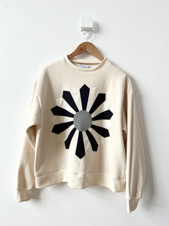 Crewneck Courtepointe N&B Vichy