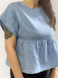 Blue Vichy Peplum Top