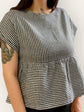 Black Vichy Peplum Top