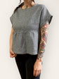 Black Vichy Peplum Top