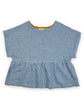 Blue Vichy Peplum Top