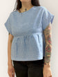 Blue Vichy Peplum Top