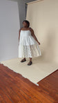 Upcycling dress in cotton and lace