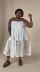 Upcycling dress in cotton and lace